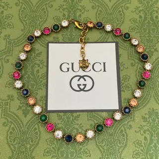 Gucci Tiger বহু পাথর মণি সোনালী হার
