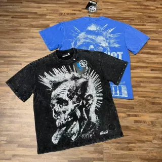 Hellstar Acid-Wash Skull Graphic T-Shirt