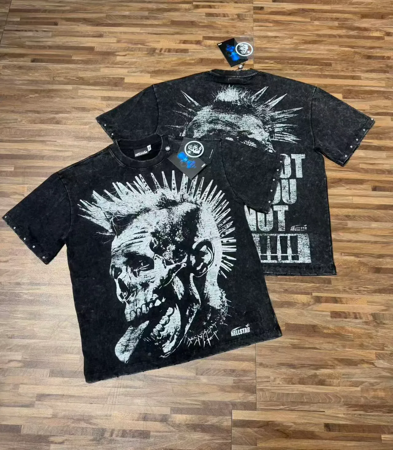 Hellstar Acid-Wash Skull Graphic T-Shirt 2