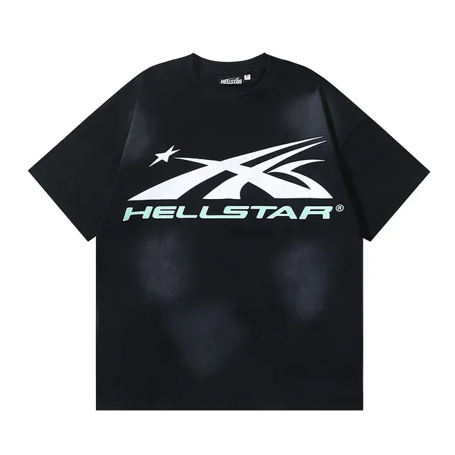 Hellstar 黑绿宽松版型前后图案印花T恤 2