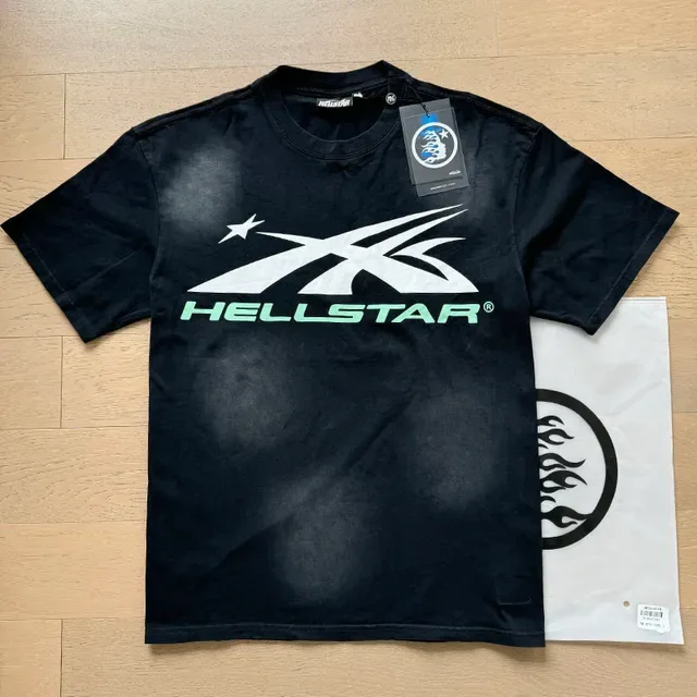 Hellstar 黑绿宽松版型前后图案印花T恤 8