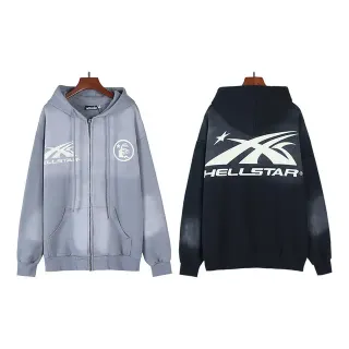 Hellstar Graphic-Print Full-Zip Oversized Hoodie