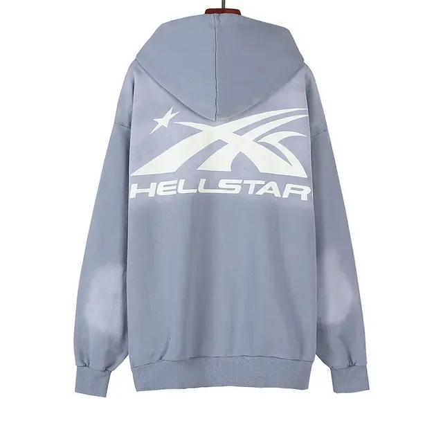 Hellstar Hoodie Oversized com Impressão Gráfica e Zíper Completo 4