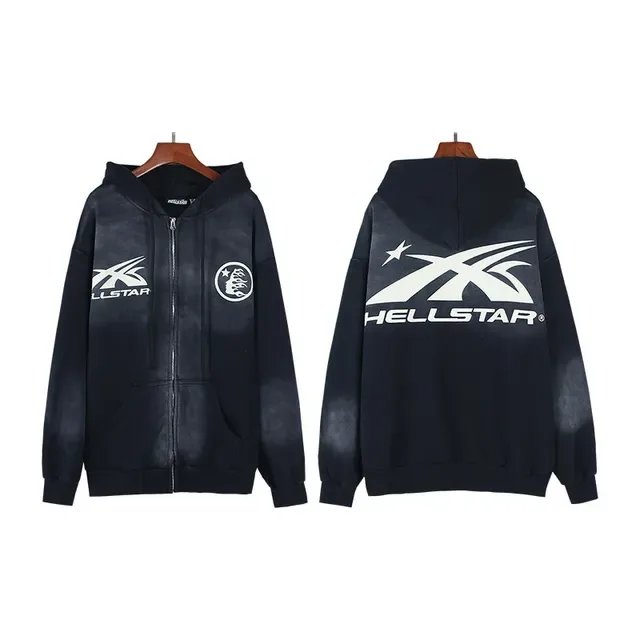 Hellstar Hoodie Oversized com Impressão Gráfica e Zíper Completo 5
