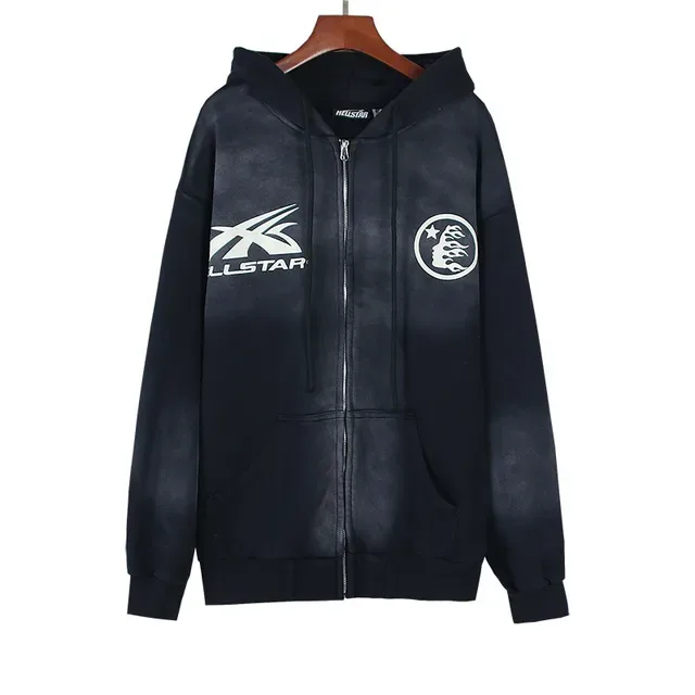 Hellstar Hoodie Oversized com Impressão Gráfica e Zíper Completo 6