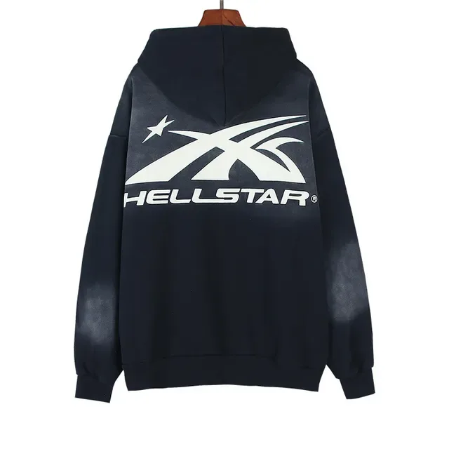 Hellstar Hoodie Oversized com Impressão Gráfica e Zíper Completo 7