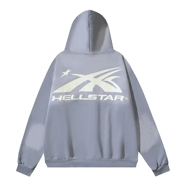 Hellstar Hoodie Oversized com Impressão Gráfica e Zíper Completo 10