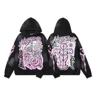 Hellstar Graphic Print Oversized Black Hoodie
