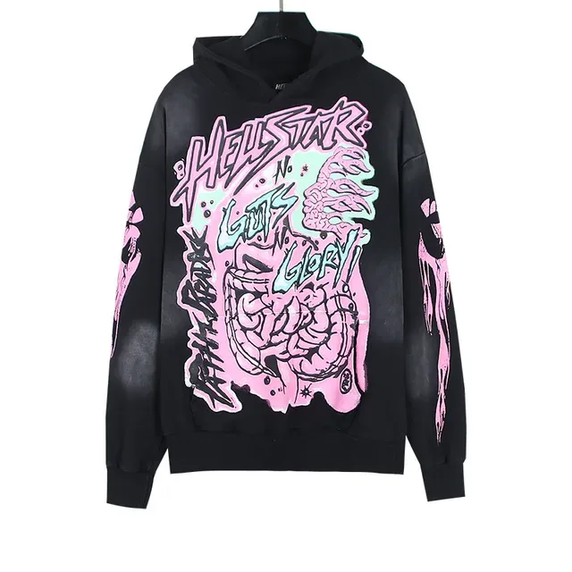 Hellstar Impression Graphique Oversized Hoodie Noir 3