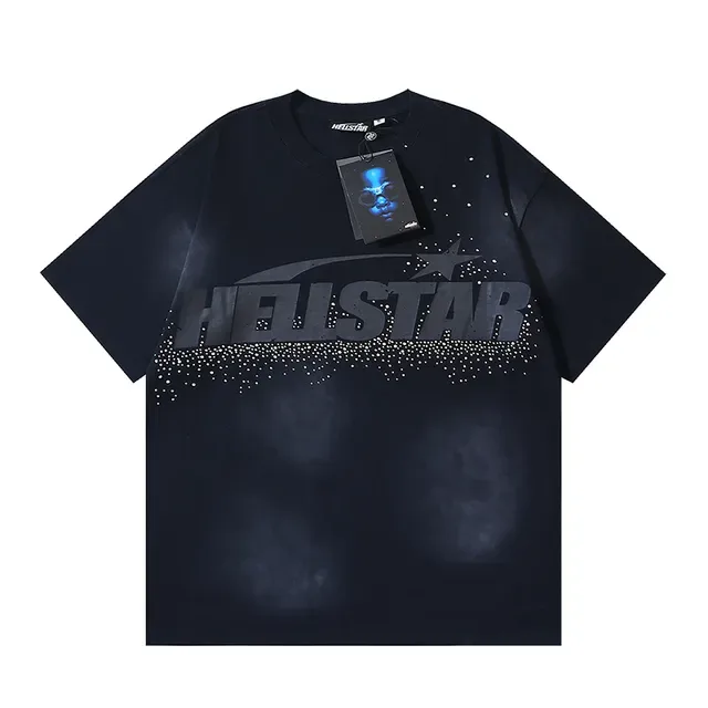 Camiseta Hellstar negra oversized con estampado gráfico 3