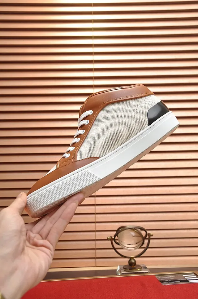 Hermès Beige Marron Sneakers Lifestyle Hautes en Matériau Mixte 5