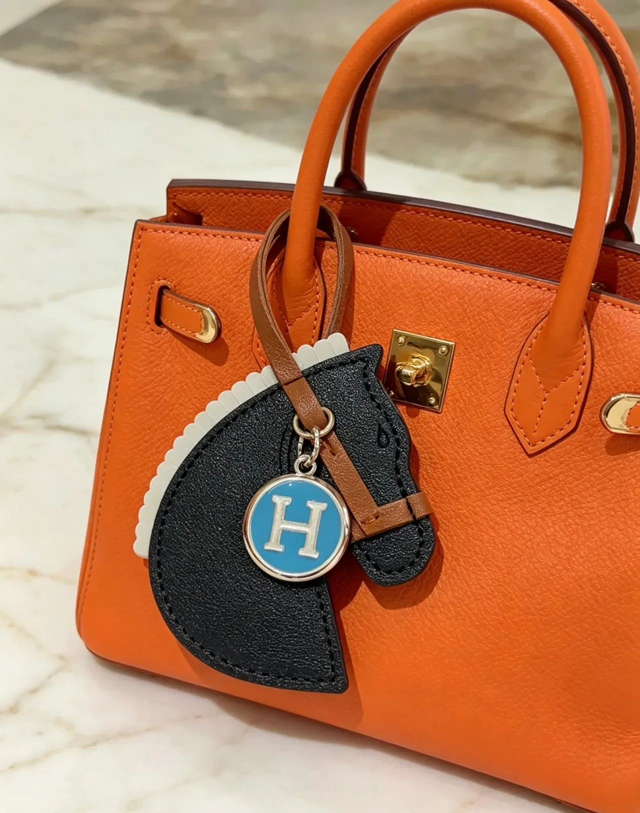 爱马仕 Birkin Orange Tangerine 结构皮革托特包 7