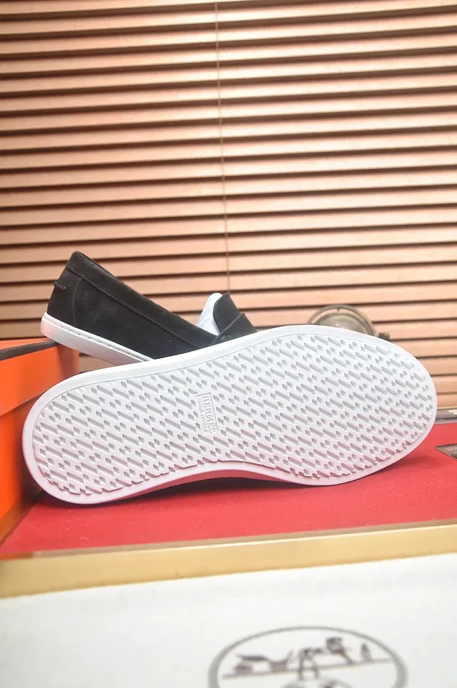 هيرميس أسود أبيض سويد Penny Strap لوفر 3