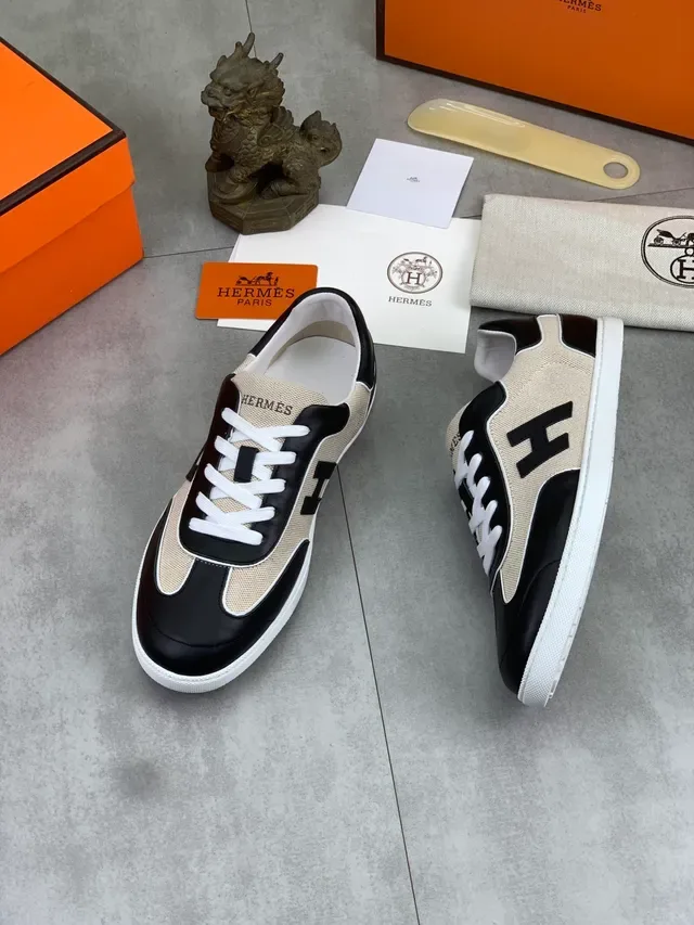 Hermès Canvas and Leather 'H' Logo Sneaker 5