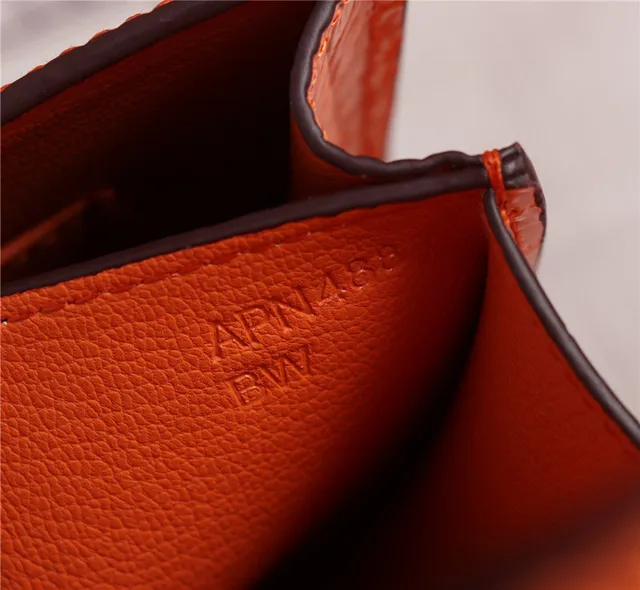 Hermès Constance Orange White Crocodile-Embossed Leather H-Shaped Metal Clasp Handbag 4