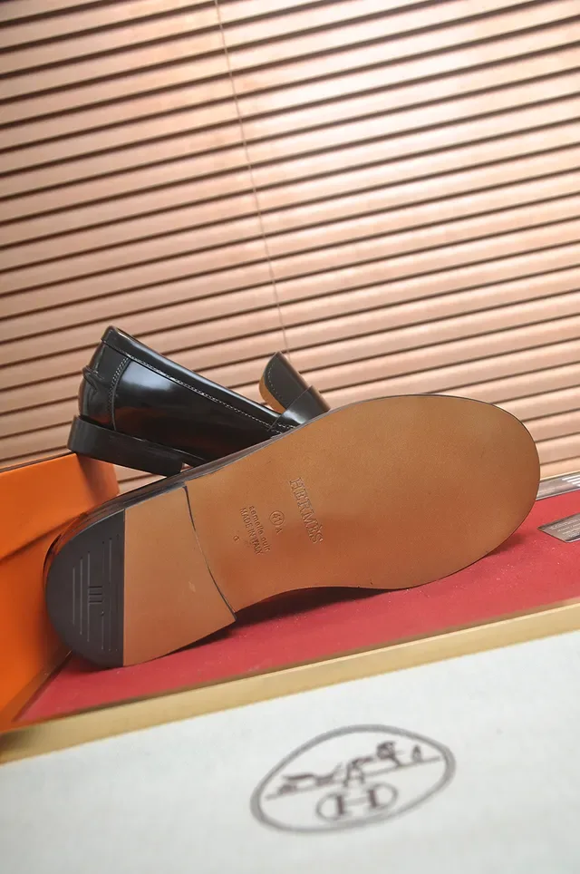 Hermès H Logo Loafer Black Patent Leather Slip-On Loafers 3