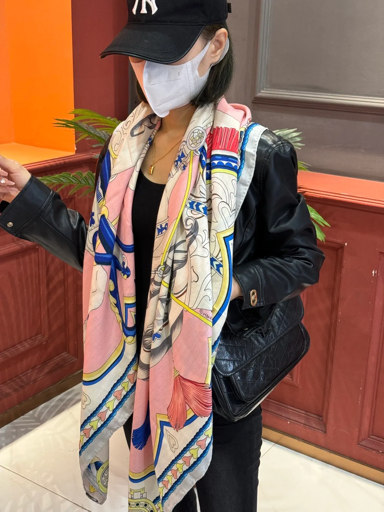 Hermès Harnais de Cœur Pink Silk Scarf 2