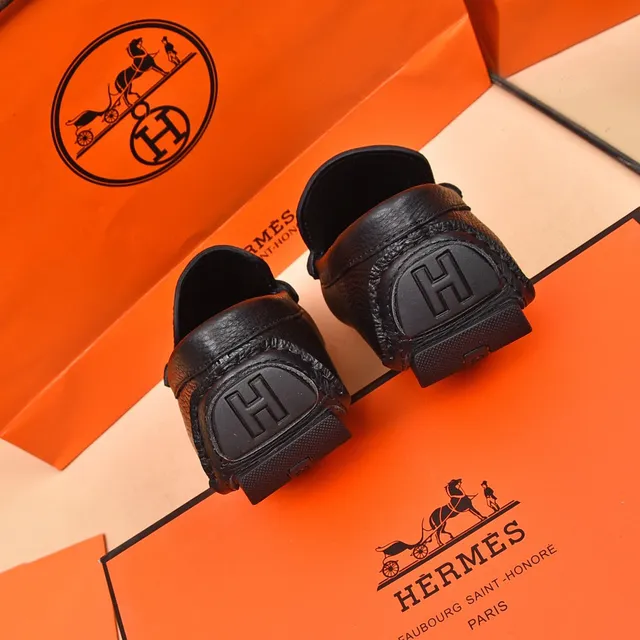 Hermès Oran مكاسين جلد أسود مقعر 2