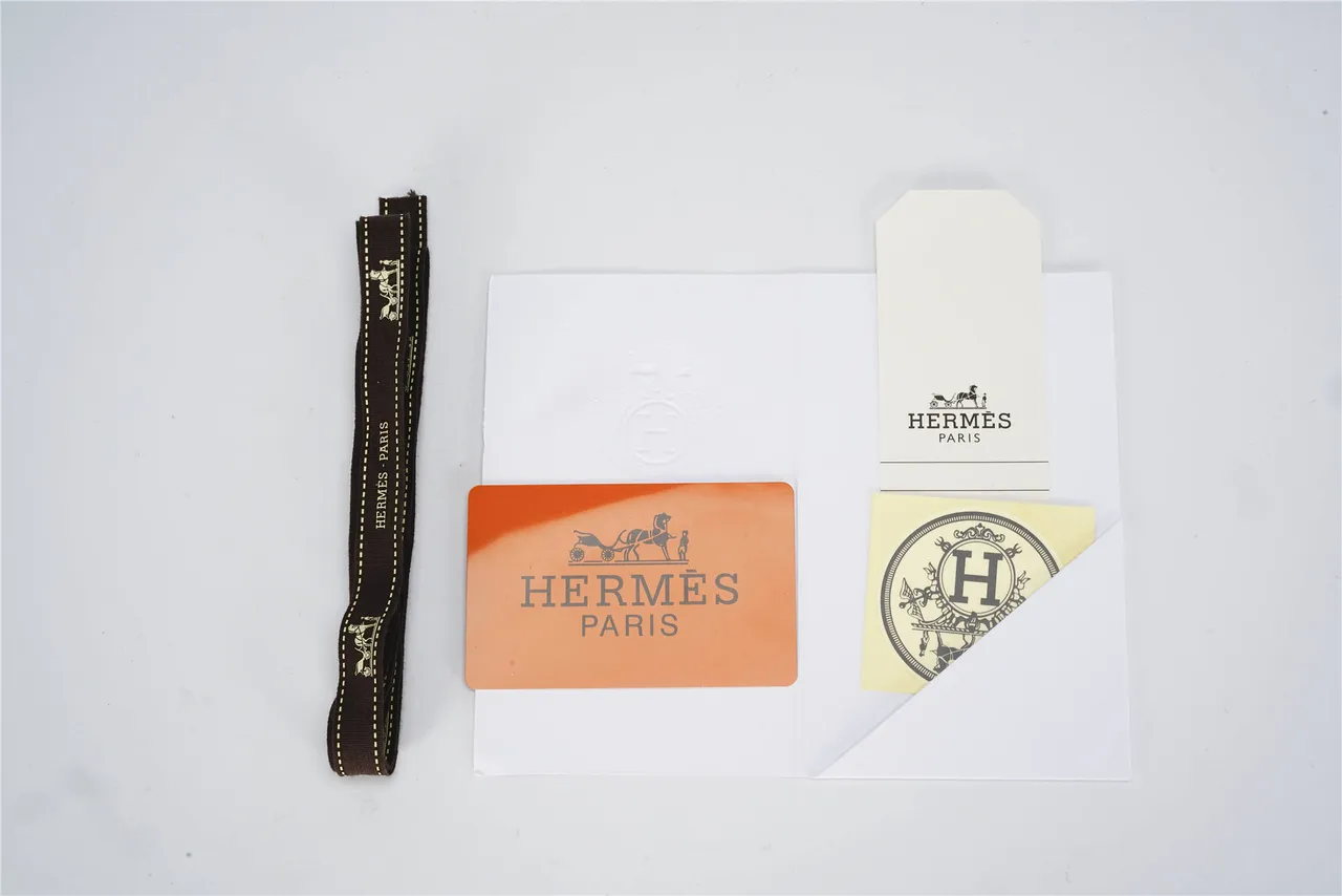Hermès नारंगी भूरी कागज का थैला कठोर बॉक्स हैंडबैग 4