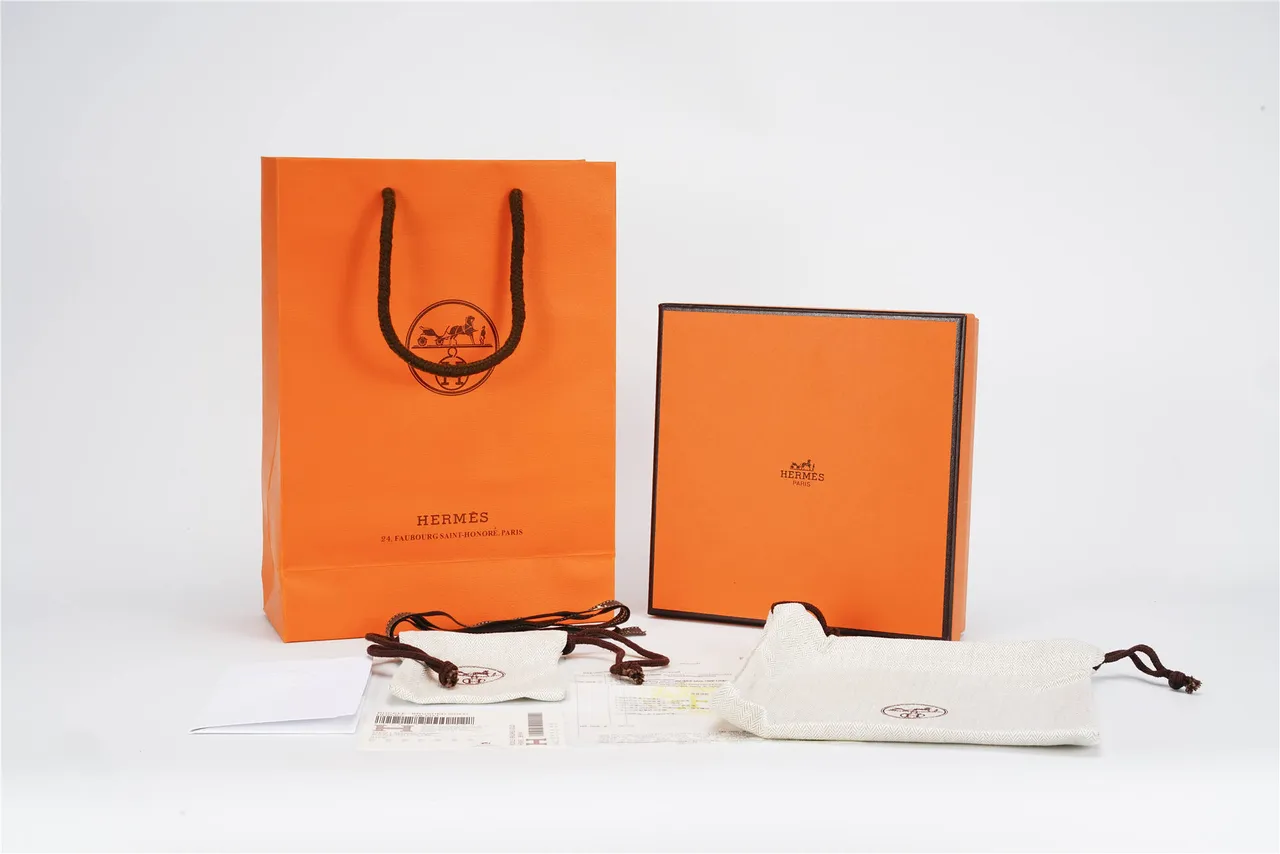 Hermès नारंगी भूरी कागज का थैला कठोर बॉक्स हैंडबैग 8