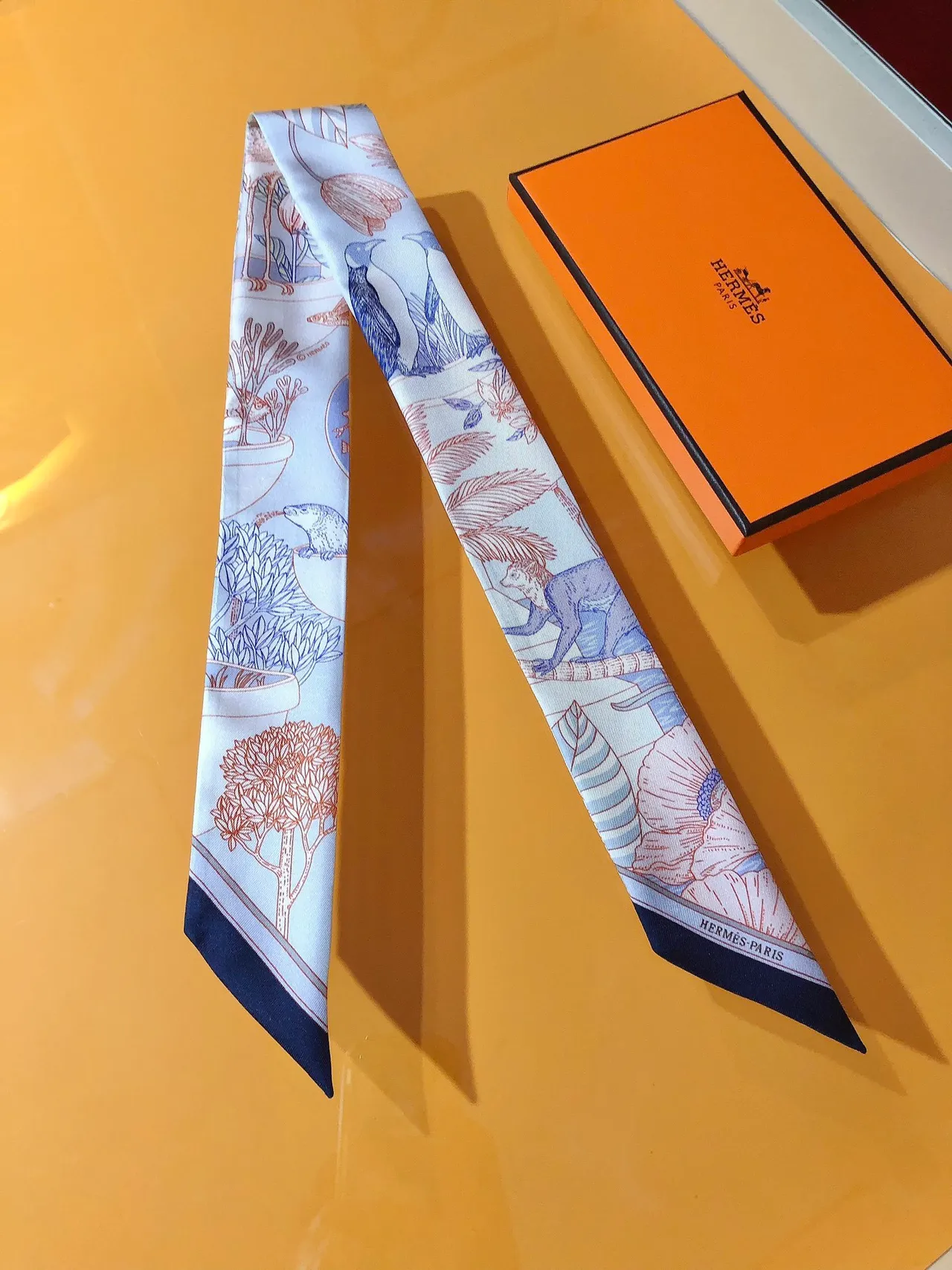 Hermès Precious Paradise Twilly রেশম স্কার্ফ 5