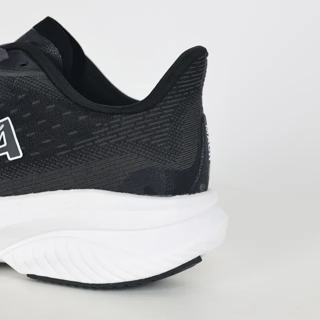 Hoka Black White Engineered Knit Upper Thick Midsole Running Shoes 4