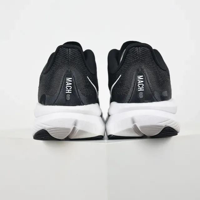 Hoka Black White Engineered Knit Upper Thick Midsole Running Shoes 8