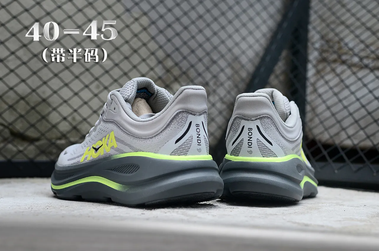 Hoka Gris Amarillo Malla Ingenierizada Parte Superior Mediasuela Gruesa Cushionada Zapatillas de Running 6