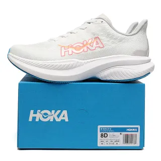 Hoka Mach 6 सफेद गुलाबी इंजीनियर किन्ट अपर मोटा स्कल्प्टेड मिडसोल रनिंग जूते