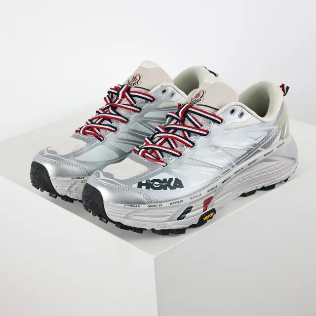 Hoka Mafate Speed فضي أحمر أزرق بحري أحذية جري 2