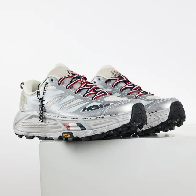 Hoka Mafate Speed فضي أحمر أزرق بحري أحذية جري 3