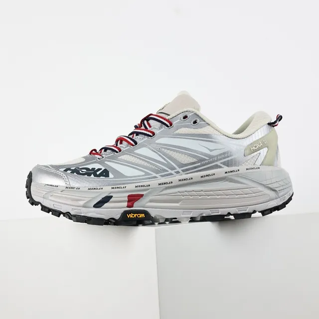 Hoka Mafate Speed فضي أحمر أزرق بحري أحذية جري 9