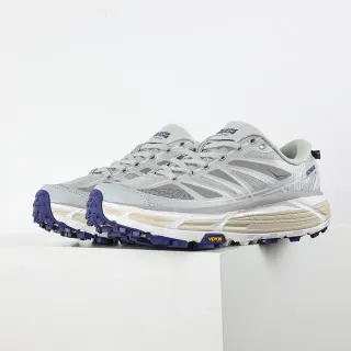 Hoka Speedgoat ग्रे और नीला सिल्हूट जाल और सिंथेटिक ओवरले ऊपरी रनिंग जूते