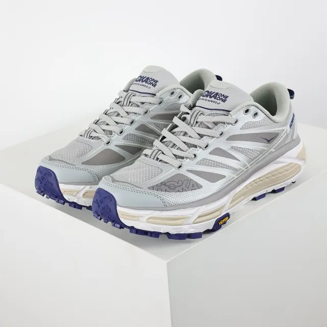 Hoka Speedgoat Gris Azul Silueta Malla Y Recubrimiento Sintético Superior Zapatillas de Running 2