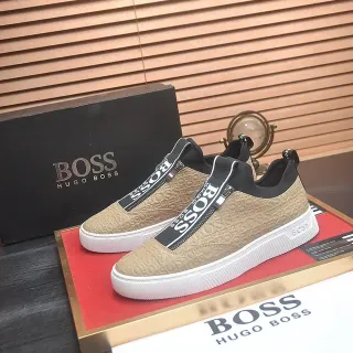 Hugo Boss 米色黑色 侧拉链 一脚穿 生活方式运动鞋