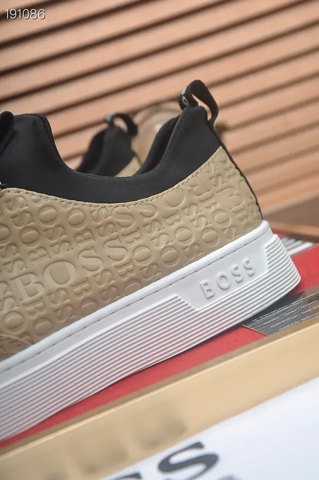 Hugo Boss Tênis Lifestyle Bege Preto com zíper lateral e abertura por deslizamento 3