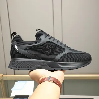 Hugo Boss Black Mesh and Synthetic Overlay Lifestyle Sneaker