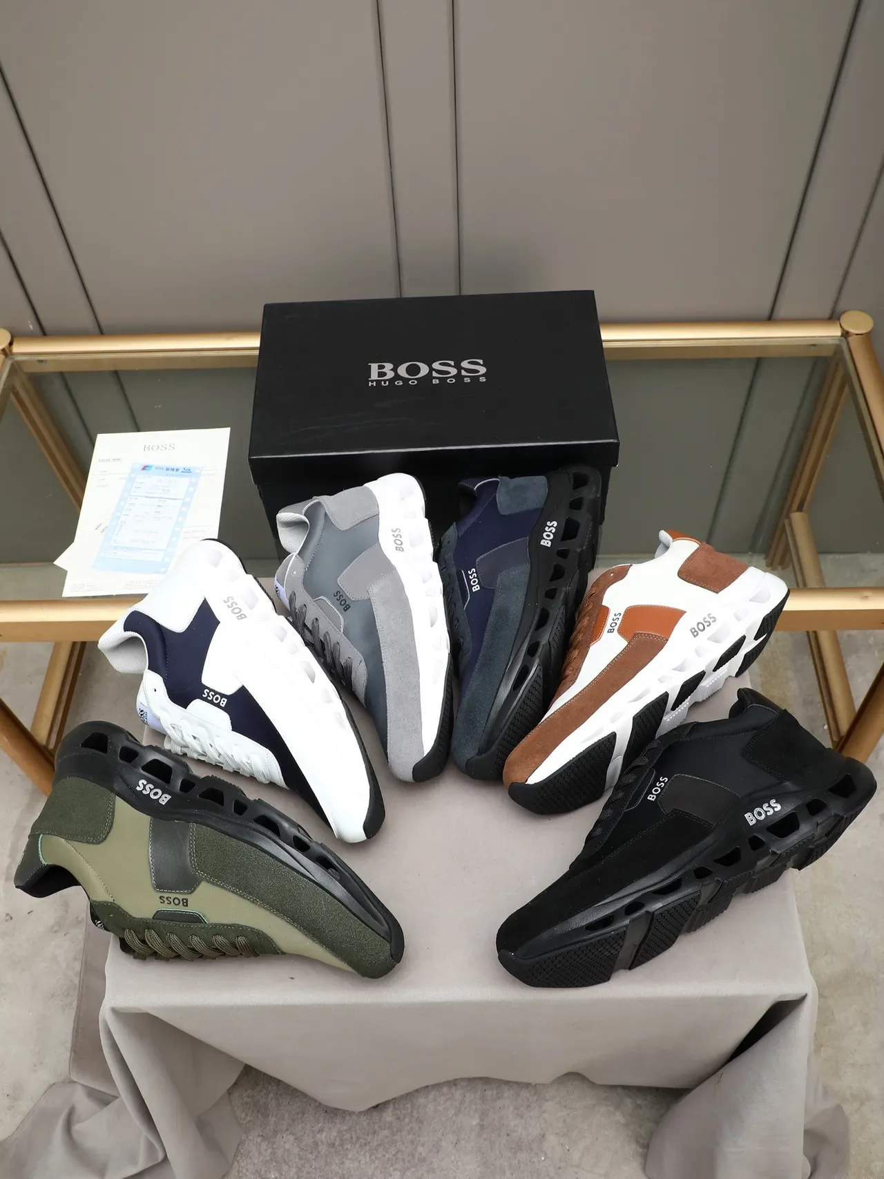 Hugo Boss काले मिक्स्ड-मटेरियल लाइफस्टाइल स्नीकर 2