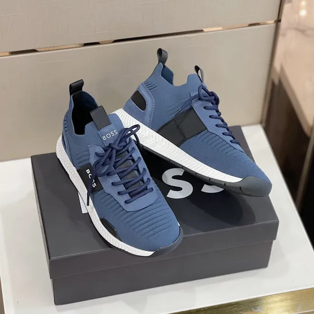 Hugo Boss Tênis lifestyle de tricô azul 3