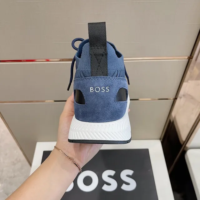 Hugo Boss Tênis lifestyle de tricô azul 5