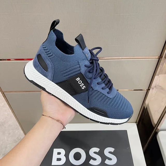 Hugo Boss Tênis lifestyle de tricô azul 6