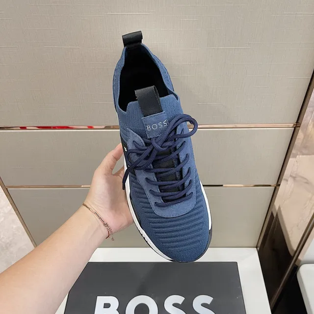 Hugo Boss Tênis lifestyle de tricô azul 7