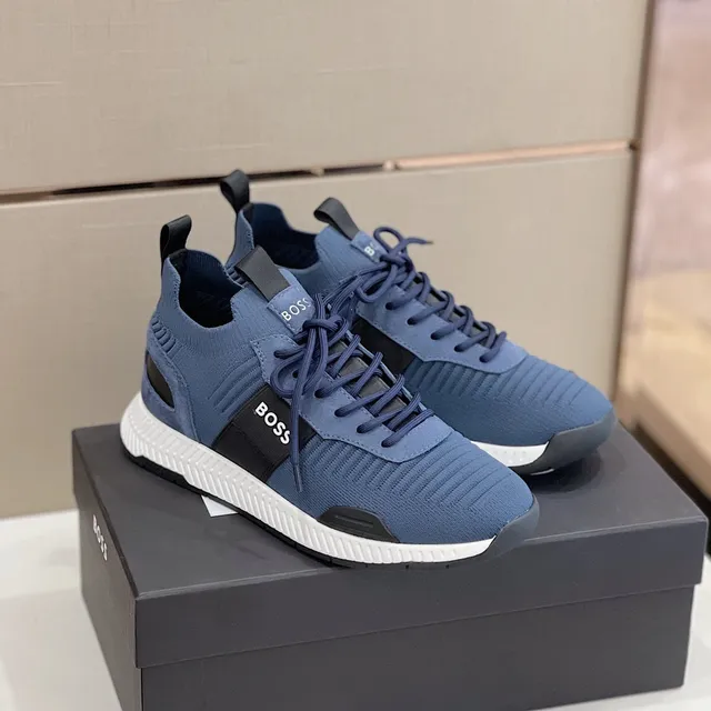 Hugo Boss Tênis lifestyle de tricô azul 8