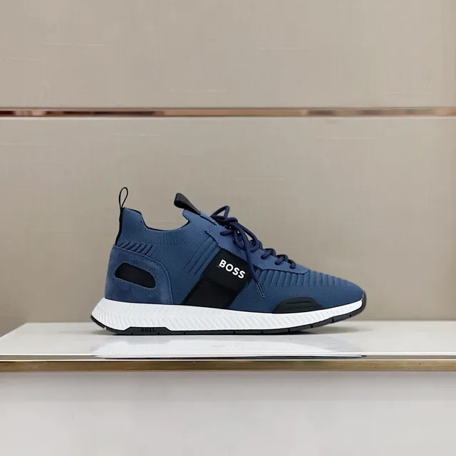 Hugo Boss Tênis lifestyle de tricô azul 9