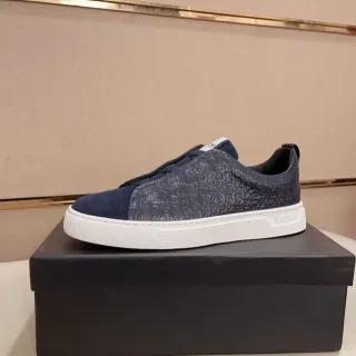 Hugo Boss BOSSTON Navy White Slip-On Embossed Monogram Lifestyle Sneakers — Hugo Boss Lifestyle Sneakers photo from the Yupoo catalog