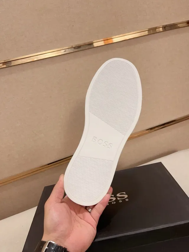 Hugo Boss BOSSTON Navy White Slip-On Embossed Monogram Lifestyle Sneakers 2