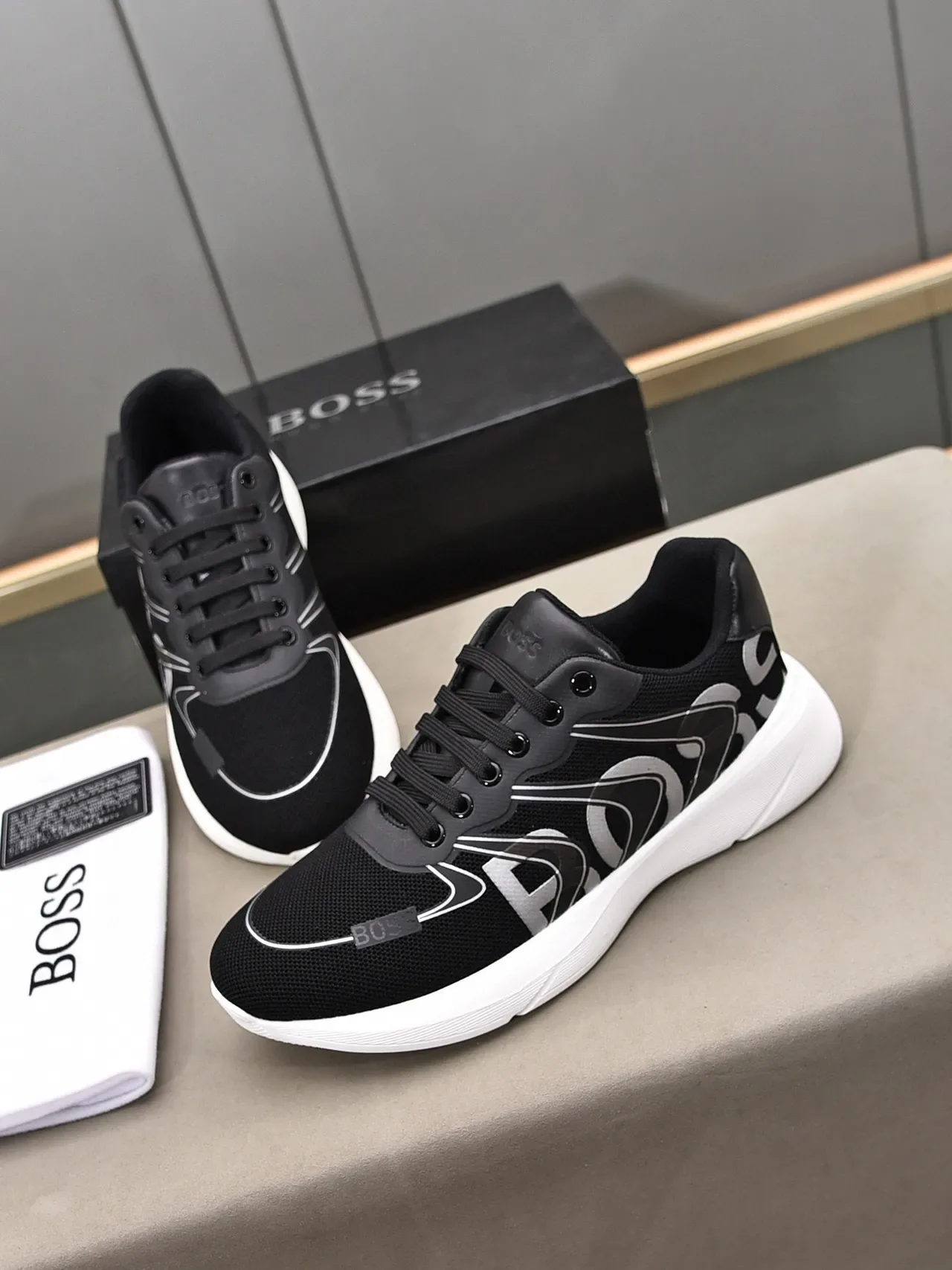 Hugo Boss Graphic Logo Black and White Lifestyle Sneakers 2