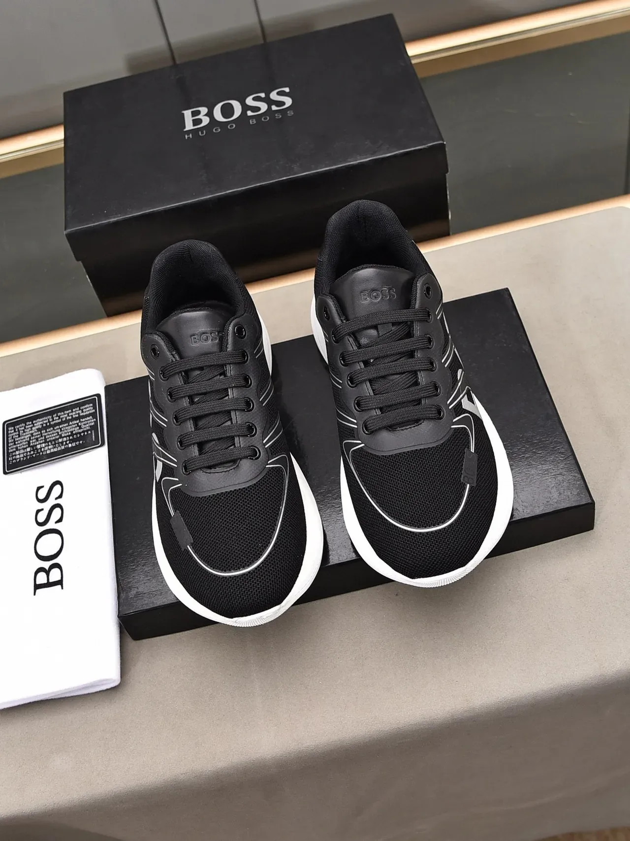 Hugo Boss Graphic Logo Black and White Lifestyle Sneakers 3