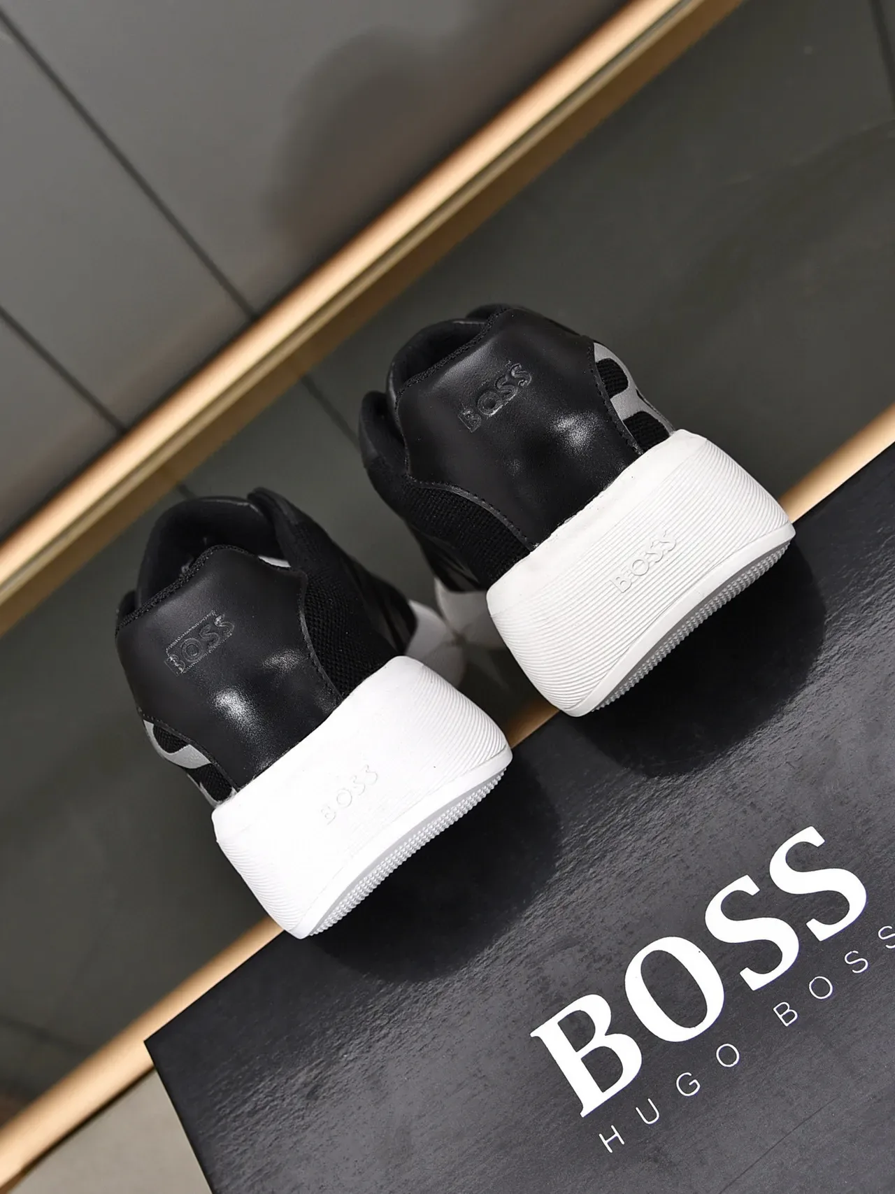 Hugo Boss Graphic Logo Black and White Lifestyle Sneakers 5