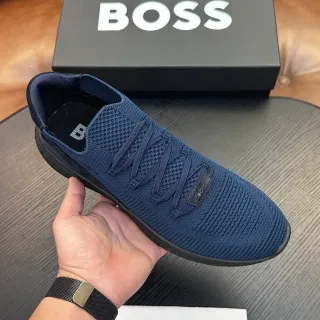 Hugo Boss 海军针织一脚穿生活方式运动鞋